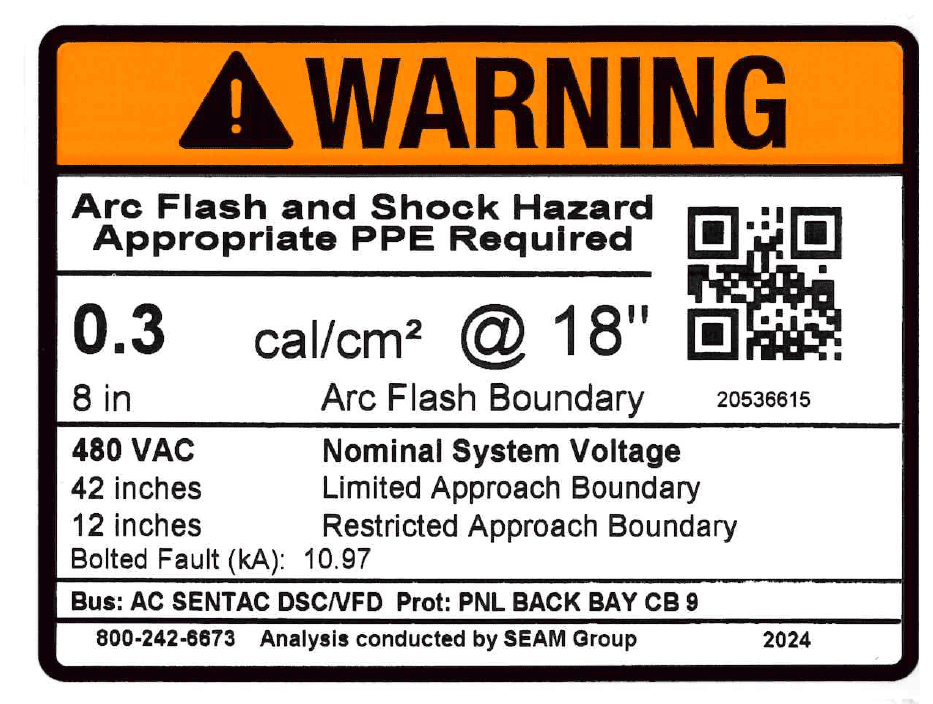 SEAM Group Arc Flash Label